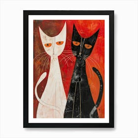 Black And White Cats 8 Art Print