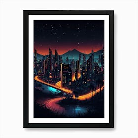 Cityscape At Night 1 Art Print