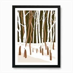 Birch Trees In Winter Art Print