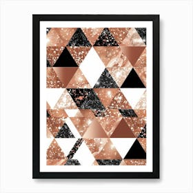 Gold And Black Geometric Pattern 1 Art Print