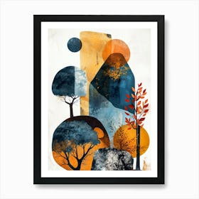 Trees And Rocks Art Print