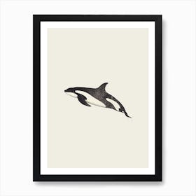 Minimalist Orca Whale Illustration 2 Art Print