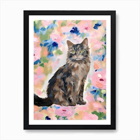 A Ragamuffin Cat Painting, Impressionist Painting 1 Art Print