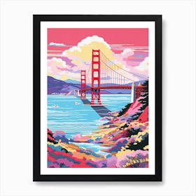 Golden Gate Bridge San Francisco Colourful 3 Art Print