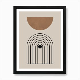 Watercolor of lines and circles 1 Art Print