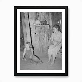 Children Of Agricultural Day Laborer At Home Near Webbers Falls, Muskogee County, Oklahoma By Russell Lee Art Print