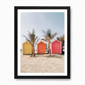 Colorful Beach Huts Art Print