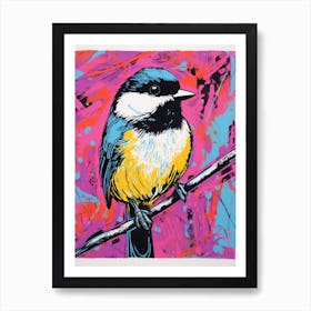 Andy Warhol Style Bird Carolina Chickadee 4 Art Print