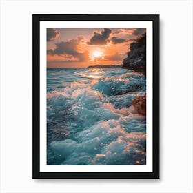 Sunset At The Beach 1 Art Print