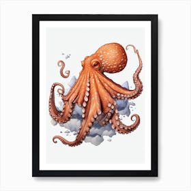 Common Octopus Illustration 1 Art Print