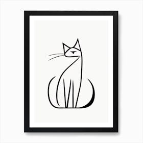 Cat One Line Art 1 Art Print