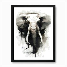 Aesthetic Abstract Watercolor Elephant Art Print