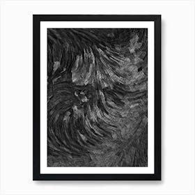 Abstract Black Gray Sandstorm Art Print