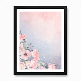 Watercolor Floral Background Art Print