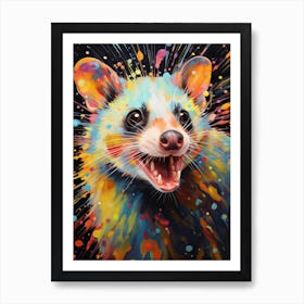  A Curious Possum Vibrant Paint Splash 3 Art Print