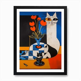 Crocus With A Cat 3 Surreal Joan Miro Style  Art Print