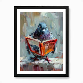 Pigeon Reading A Book Art Print