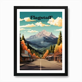 Flagstaff Arizona United States Mountain Modern Travel Art Art Print