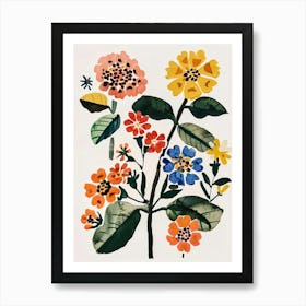 Painted Florals Lantana 3 Art Print