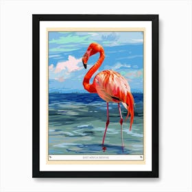 Greater Flamingo East Africa Kenya Tropical Illustration 7 Poster Art Print