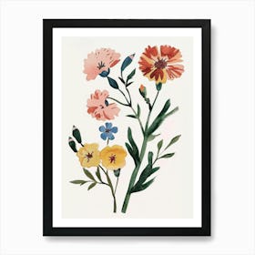 Painted Florals Carnations 5 Art Print