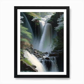 Shiraito Falls, Japan Peaceful Oil Art  (2) Art Print