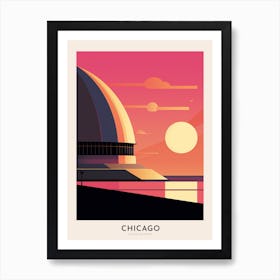 Adler Planetarium Chicago Colourful Travel Poster Art Print