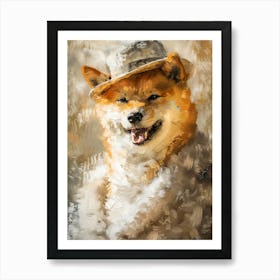 Oil Painting Smiling Shiba Inu 15 Art Print