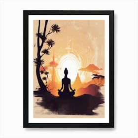 faceles yoga art Art Print