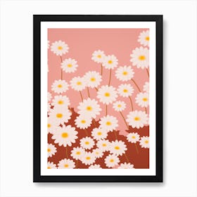 Daisies Flower Big Bold Illustration 3 Art Print