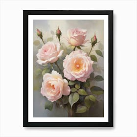 Roses In A Vase Floral Art Print