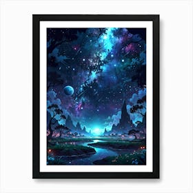 Galaxy Paining Art Print