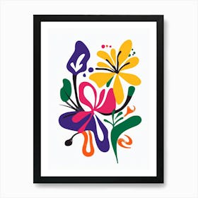 Flowers And Butterflies Art Print