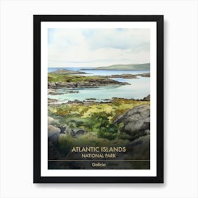 Atlantic Islands National Park Galicia Watercolour 1 Art Print