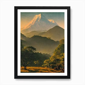 Chitwan National Park 2 Nepal Vintage Poster Art Print