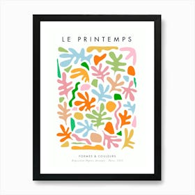 Minimal Abstract Matisse Pastel leafy Spring Nature Cut-outs Art Print