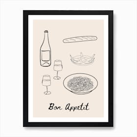 Bon Appetit Dinner Table Affiche