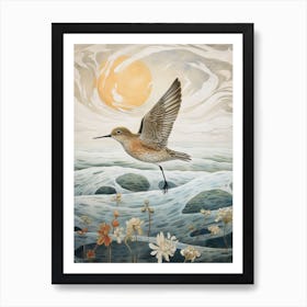 Dunlin 2 Gold Detail Painting Art Print