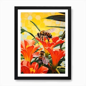 Honeycomb Bee Colour Pop 2 Art Print