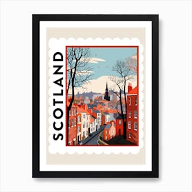 Retro Winter Stamp Poster Edinburgh Scotland 1 Art Print