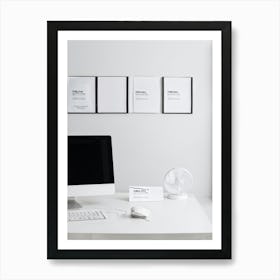 White Office Mockup Art Print