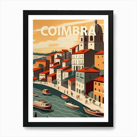 Coimbra Portugal Retro 1 Art Print