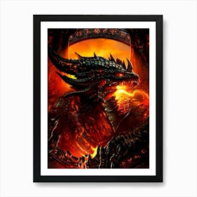 Dragon In Flames 3 Art Print