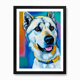 Norwegian Elkhound Fauvist Style Dog Art Print