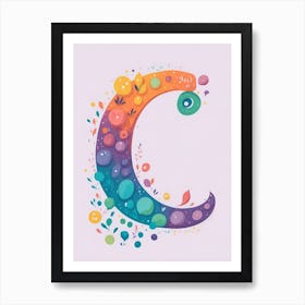 Colorful Letter C Illustration 48 Art Print