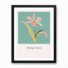 Monkey Orchid 3 Square Flower Illustration Poster Art Print