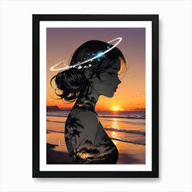 Sunset Girl Art Print