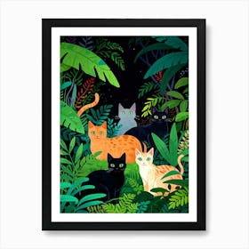 Cats In The Jungle 1 Art Print