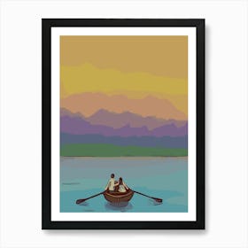 Couple In A Boat Art Print