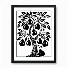 Pear Tree Simple Geometric Nature Stencil 3 Art Print